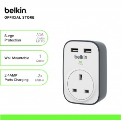 BELKIN SURGECUBE BSV103SA 1 OUTLET 2 USB PORT
