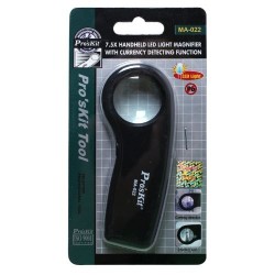 PRO'S KIT MA-022 7.5X HANDHELD MAGNIFIER WITH LED AND UV