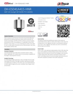 DAHUA ESD41A415-HNR Explosion-proof Camera 4MP 15X Starlight