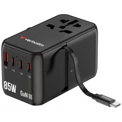 Verbatim Charge N Travel 85W Retractable Cable - Black VM301