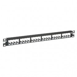 Panduit CP24BLY All Metal Patch Panel, 24 Port, Black.