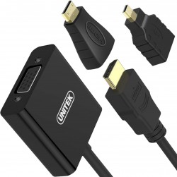UNITEK Y-6355 HDMI to VGA Converter w/ Micro HDMI TO HDMI+Mi