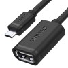 UNITEK Y-C438GBK 0.2M,  USB2.0 Type-A (F) to Micro USB (M) O