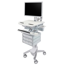 Ergotron SV44-1192-3 StyleView Laptop Cart, LiFe Powered, 9 