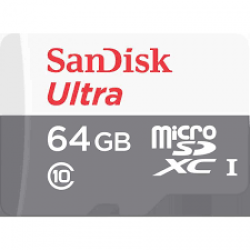SanDisk Ultra microSDXC, SQUNR 64GB, C10, UHS-1, 100MB/s R, 
