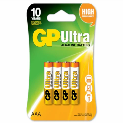 GP GPPCA24AU643 Alkaline Ultra 4 AAA (Card of 4