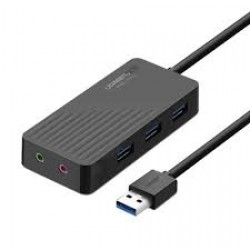 UGREEN CR133-30421 3 Port USB 2.0 Hub with External Stereo S