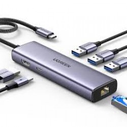UGREEN CM512-15598 6 in 1 USB-C To 3*USB 3.0 A+HDMI@30hz +RJ
