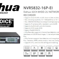 DAHUA NVR RAID 32CH DH-NVR5832-16P-EI 16-PoE DAHUA