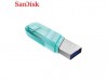 SanDisk iXpand Flash Drive Flip, 64GB, Mint Green, iOS, USB