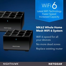   Netgear Nighthawk Whole Home Mesh WiFi 6 System (MK62) - A