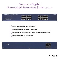 Netgear JGS516-200EUS ProSafe? 16 Port Gigabit Unmanaged Swi