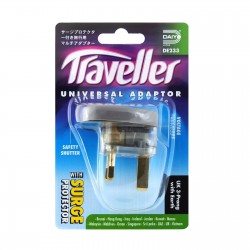 DAIYO DE233 Traveller Adaptor UK 3 Prong with Earth