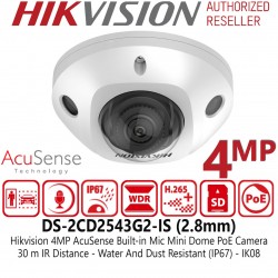 HIKVISION 4MP AUDIO MINI DOME IP CAMERA DS-2CD2543G2-IS