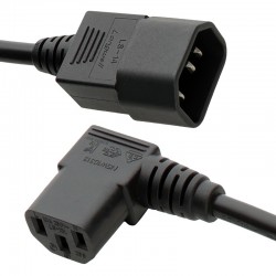 C13 (RIGHT ANGLE) TO C14 EXTENSION POWER CORD, 5M