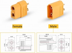 XT-60 MALE AND FEMALE CONNECTORS