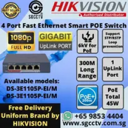 HIKVISION SWITCH POE 4-PORT DS-3E1105P-EI 300METER POE