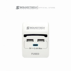 SOUNDTECH PP-52U 3 WAY ADAPTER WITH USB A+C CHARGING PORT
