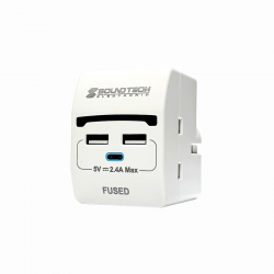 SOUNDTECH PP-52U 3 WAY ADAPTER WITH USB A+C CHARGING PORT