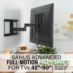 SANUS VLF828 FULL-MOTION WALL BRACKET UP TO 42"-90" 56.70KG