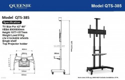 QUEENIE MOVABLE TROLLEY TV STAND QTS-385 42"-90" 91KG