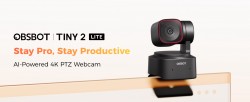 OBSBOT TINY 2 LITE: AI-POWERED 4K PTZ WEBCAM