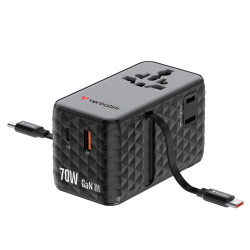 Verbatim Charge 'n' Travel GaN III Travel Adapter 70W 2 Cabl