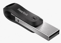 SanDisk iXpand Flash Drive Go, SDIX60N 128GB, Black, iOS, US