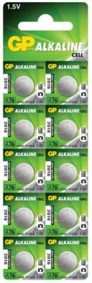 GP GPPBAA76F012 Alkaline Cell A76 (Card of 10)  [LR44]