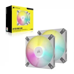 Corsair iCUE AF120 RGB SLIM, Fluid Dynamic RGB Fan, White - 